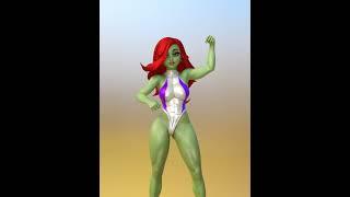 Toon She Hulk Muscle Growth Transformation #animation