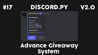 Discord.py V2 - Advance Giveaway System  Part 17