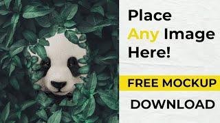 Download free Mockup psd file  Trendy face around the leaves effect