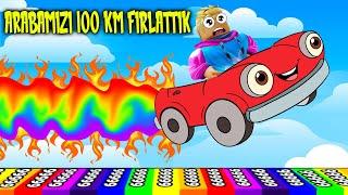 Arabamızı 100 KM Fırlattık  Roblox Car Race