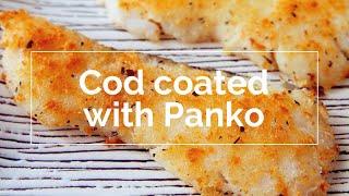 Cod coated with Panko in 1min