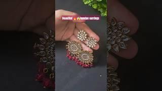 Kundan jewellery making tutorial How to make earrings at home with stone  #shortsfeeds#shorts