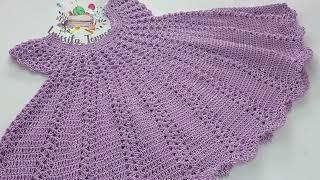 PATRÓN DE GANCHILLO FÁCIL Y RAPIDO VESTIDO DE NIÑA A CROCHET PASO A PASO TEJIDO FÁCIL #easycrochet