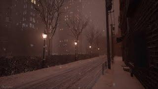  Snowy Night Walking  Sounds of Falling Snow Snowfall Relaxing Sleeping Study Reminiscence