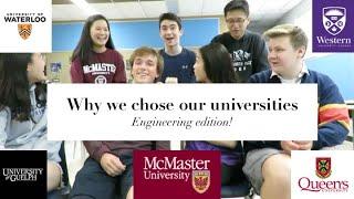 Canadian University Comparison  McMaster  Waterloo  Queens  Western  Guelph