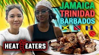 EPIC Caribbean Food Tour SPICY Jerk Chicken Oxtail & CRAZY Scorpion Pepper Sauce  Heat Eaters