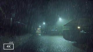 Heavy Night Rain and Thunderstorm in my City  ASMR Rain Sound for Sleep  Meditation and Study