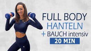 20 MIN FULL BODY DUMBELL WORKOUT plus ABS INTENSIVE  High intensity with weights  Katja Seifried