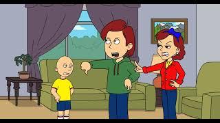 Caillou dances on the roof and gets grounded