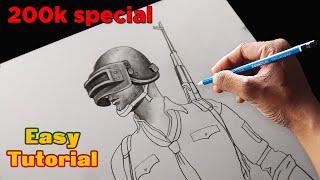 How to Draw pubg easy  How to Draw Pubg Character