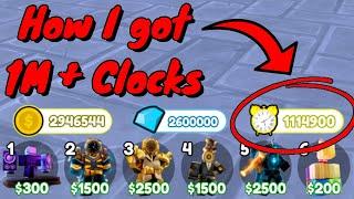 How I got MILLIONS of CLOCKS in Toilet Tower Defense