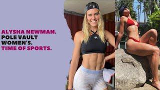 Alysha Newman. Pole vault womens. Time of sports.