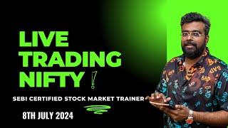 Bank Nifty50JULY 8  Live Options Trading today#BankNiftyTradingLive In 2024 Learn Trading Easy Way