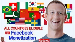 New Facebook countries that are eligible for Facebook monetization in 2024