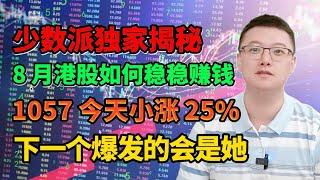 【港美股】第13集：少数派独家揭秘：8 月港股如何稳稳赚钱。1057 今天小涨 25%。下一个爆发的会是她｜港股｜美股｜恒生指数｜