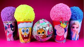 Play Foam Surprise Peppa Pig Frozen 2 Elsa Spongebob My Little Pony LOL Fluffy Pets Toys Opening