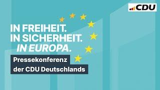 Pressekonferenz von Friedrich Merz und Ursula von der Leyen zur Europawahl.