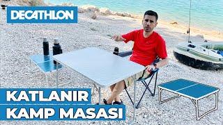 Decathlon Katlanır Kamp Masası 2-4 Kişilik Alçak Mavi MH100 Quechua  Quechua Beyaz Gri Kamp Masası