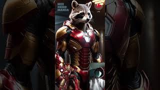 Superhero but Raccoon  Marvel & DC characters #avengers #ai #shorts