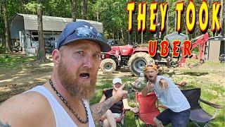 HE SPILLED THE BEANS tiny house homesteading off-grid cabin build DIY HOW TO sawmill tractor