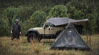 SOLO Camping in the RAIN  RELAX SLEEP and Eat in the TENT  Rain ASMR 