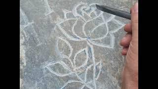 stone letter carving