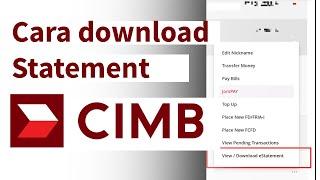 Cara download bank statement CIMB