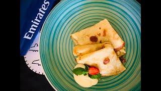 Delicious Apple and Raisins Crepes served on Emirates Flights