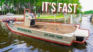 180HP IN A JON BOAT? Jet Boat Build Walk Through and Water Test