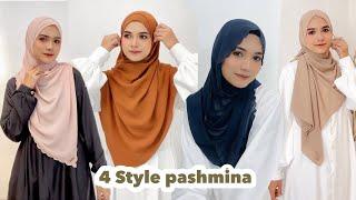 4 Tutorial pashmina menutup dada kekinian