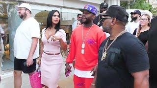 The Boxer Floyd Mayweather Shopping In Monaco With His Bodyguards