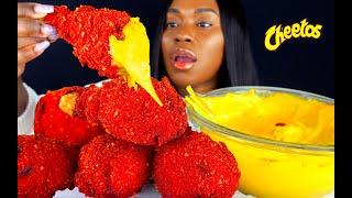 MUKBANG CHEESY 2X SPICY NUCLEAR FIRE FRIED CHICKEN HOT CHEETOS  ASMR EATING  ASMR FOOD  CHALLENGE