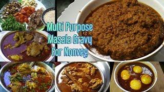 Multi-Purpose Masala Gravy for all Nonveg Recipesमसाला एक नॉनव्हेज रेसिपीज अनेक. Storageble Masala