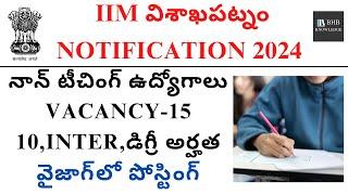 IIM VISHAKAPATNAM NON-TEACHING JOBS 2024  LATEST GOVT JOBS 2024 IN TELUGU