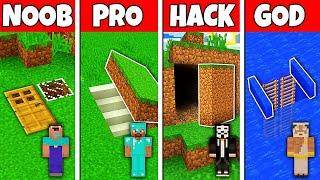 Minecraft Battle NOOB vs PRO vs HACKER vs GOD SECRET UNDERGROUND HOUSE BUILD CHALLENGE in Minecraft