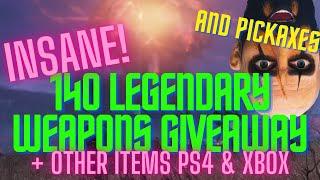 FALLOUT 76 INSANE GIVEAWAY OVER 140 LEGENDARY WEAPONS PICKAXES & MORE PS4 & XBOX