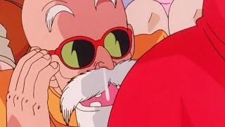 Bulma unknowingly shakes her ass behind Master Roshi Japanese