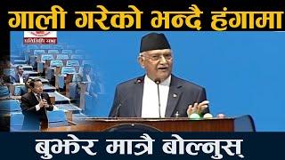 प्रधानमन्त्रीले गाली गरेको भन्दै संसदमा हंगामा  Pm Oli