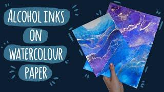 How To Use Alcohol Inks on Watercolor Paper  2 Paintings  Alcohol Ink Tutorial Beginner Friendly