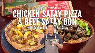 This is so good and easy to make Beef Satay Don and Chicken Satay Prizza