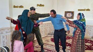 The arrest of the unfaithful husband by the police