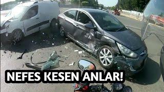 Araba Kazasının Arasında Kalan Motorcu Türkiyede Yaşanan Motorcu Olayları