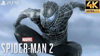 Marvels Spider-Man 2 PS5 - Webbed Black Suit Free Roam Gameplay 4K 60FPS
