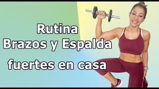 Brazos y Espalda fuertes en casa + cardio  Rutina 1586