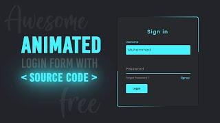 Animated Login Form with Source Code  Login Page using Html CSS