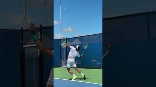 Lorenzo Musetti serve slow motion at the Cincinnati Open 2024