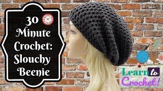 How to Crochet  Easy 30 Minute Slouchy Hat for Beginners LifeWithLisa343