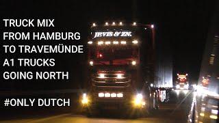 TRUCK MIX FROM HAMBURG TO TRAVEMÜNDEK.MENSENDEN HOLLANDERSTTJP.VIS&ZNJANSEN LOGISTIC AND MORE..