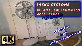 LASKO CYCLONE S18902 18 STAND FAN - Large Room Oscillating Pedestal Fan home  office  workshop