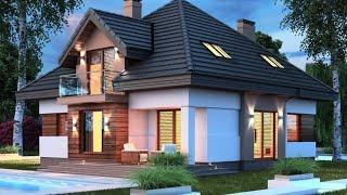 Идеи фасада двухэтажного современного дома.Ideas for the facade of a two-story modern house